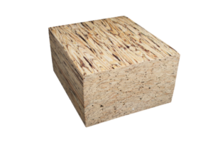 Close up of a parallel strand lumber block.